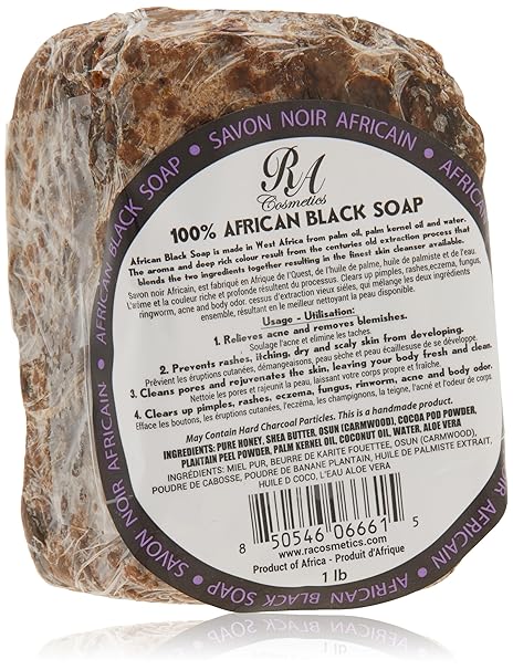 100% Natural African Black Soap Bar 1 lb