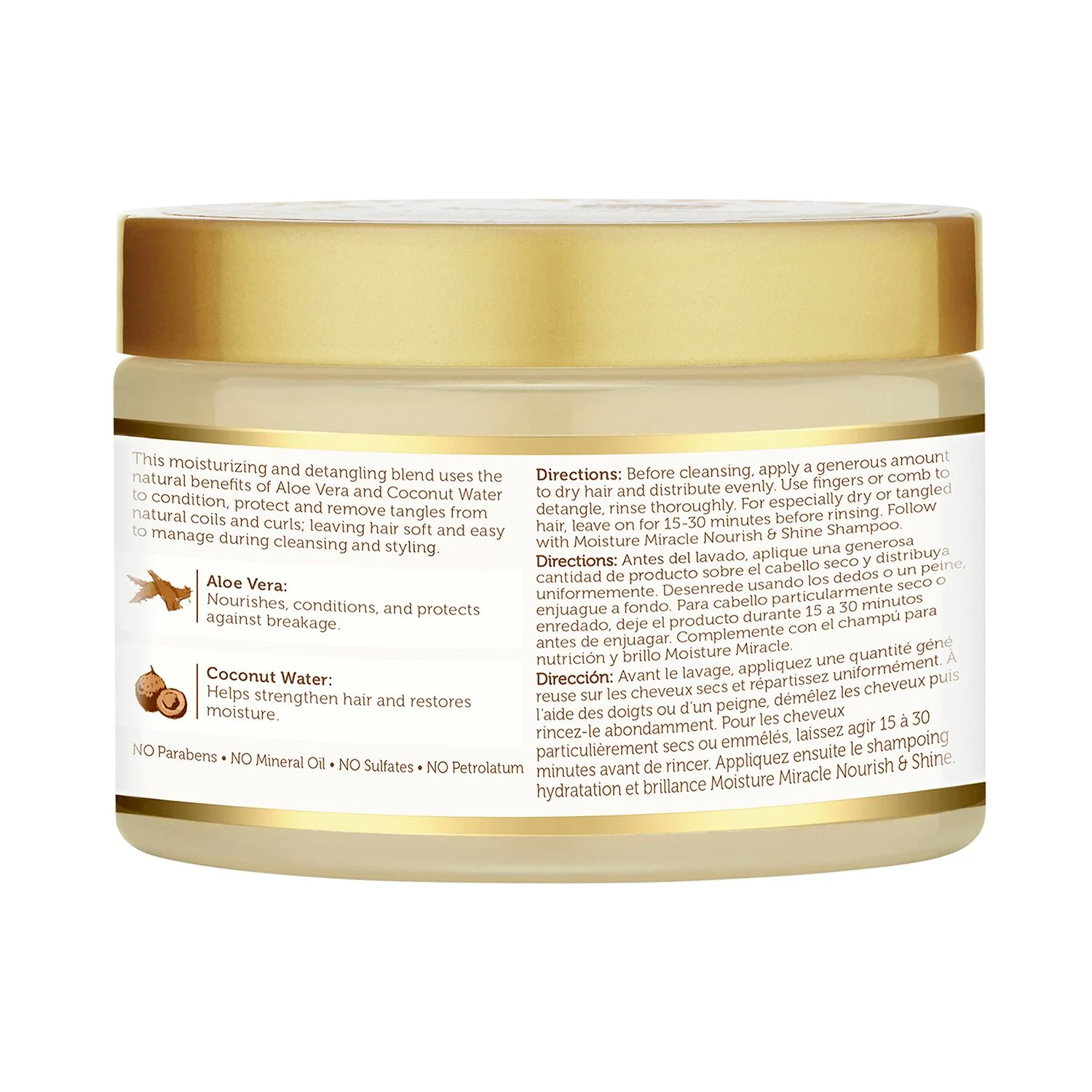 African Pride Detangle Aloe vera and Coconut Pre-Shampoo 12Oz - Image 2