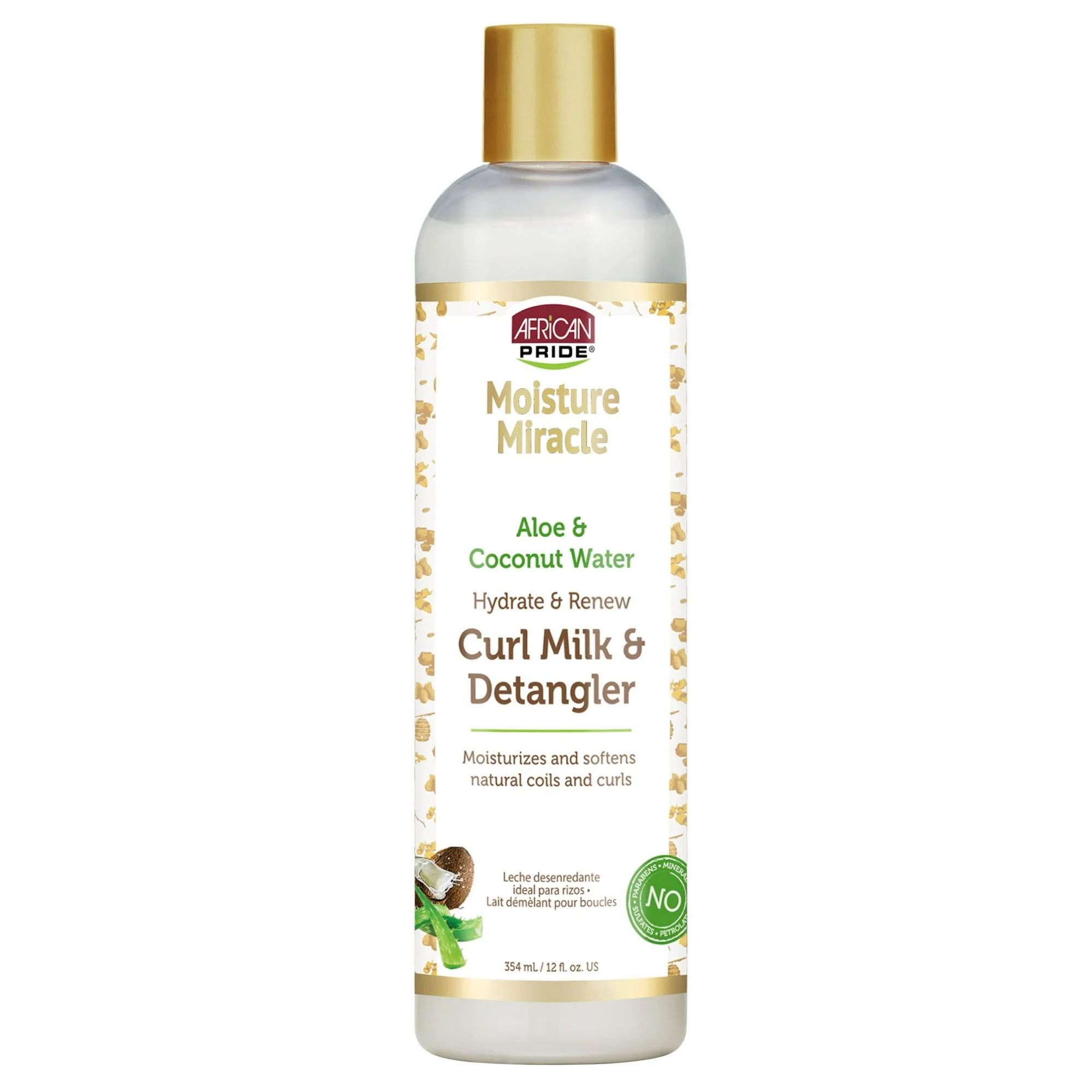 African Pride Moisture  Hydrate & Renew Curl Milk & Detangler 12 oz