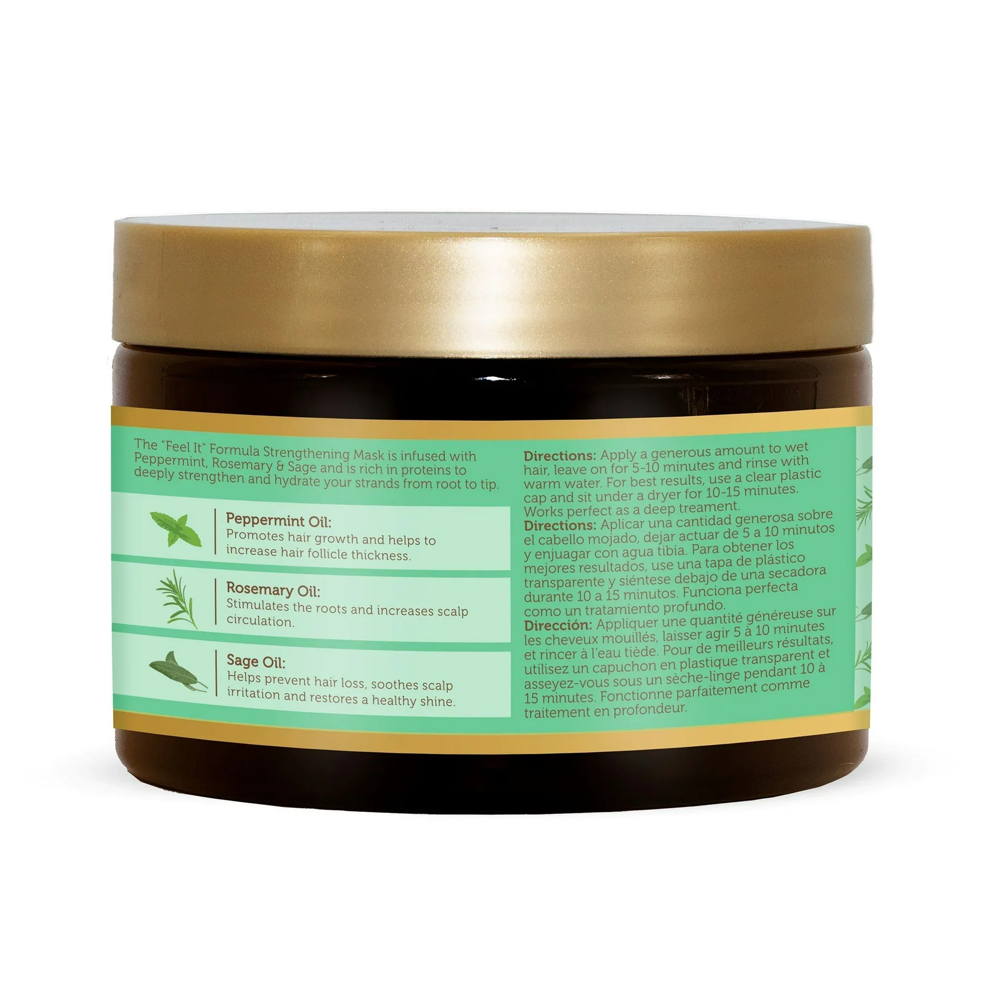African Pride Peppermint Rosemary & Sage Mask 12 oz - Image 2