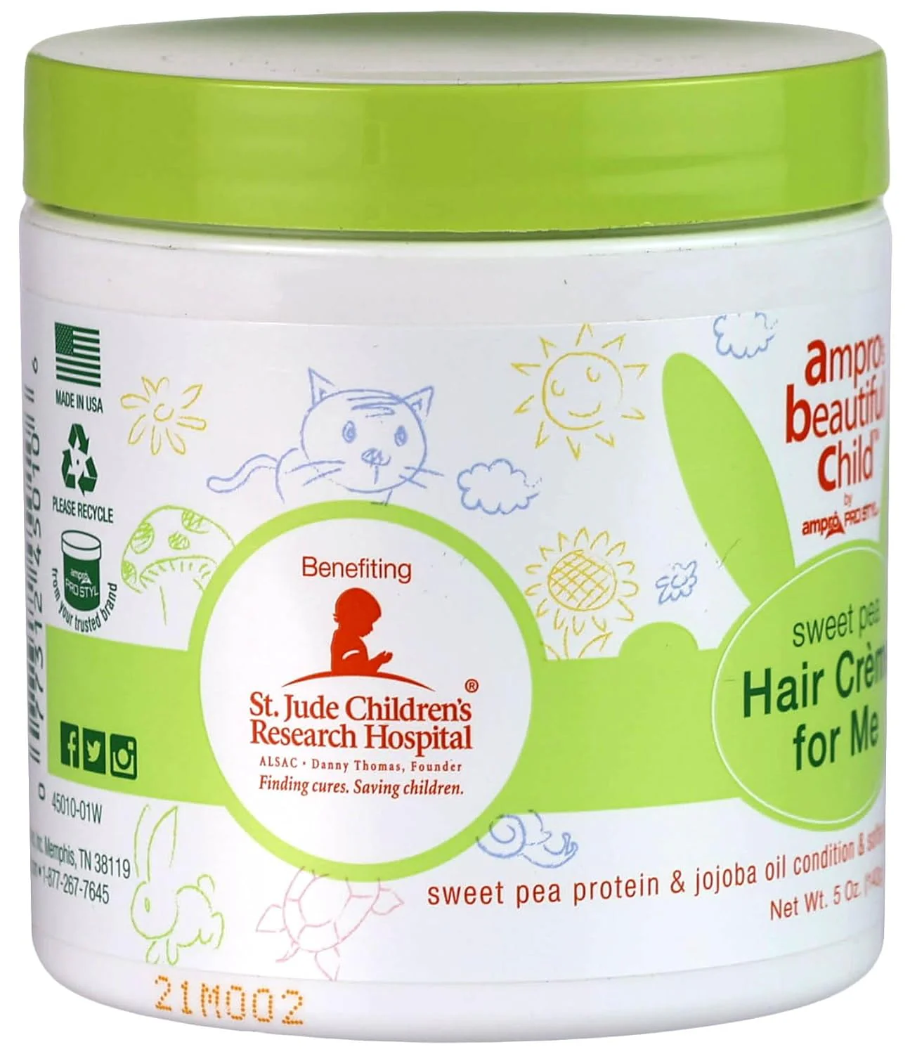 Ampro's Beautiful Child Sweet Pea Hair Creme for Me 5 oz - Image 2