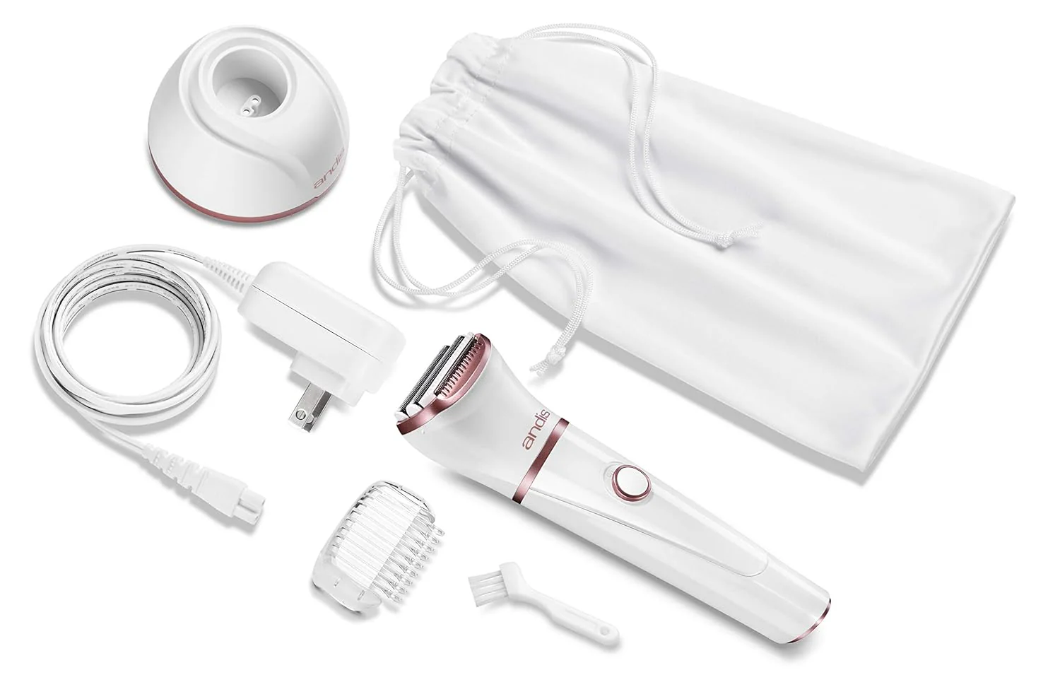 Andis Rechargeable Electric Shaver for Women – Cordless Wet & Dry Hair Removal 6 Piece Kit - Image 4