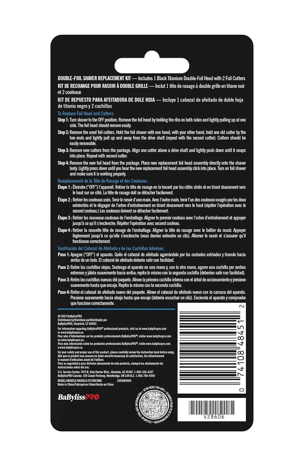 BaBylissPRO FXONE Black Double Foil Shaver Foil and Cutter - Image 3