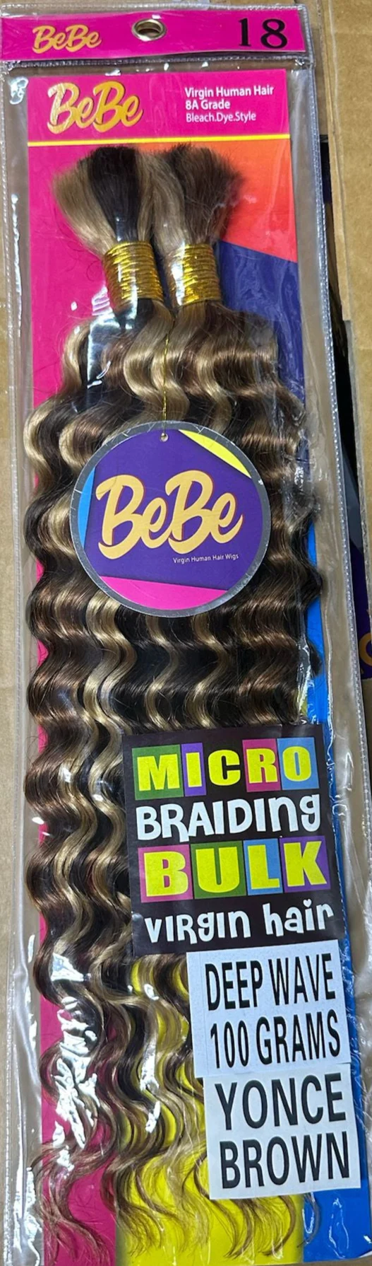 Bebe Deep Wave Bulk Hair 18 Inch Yonce Brown