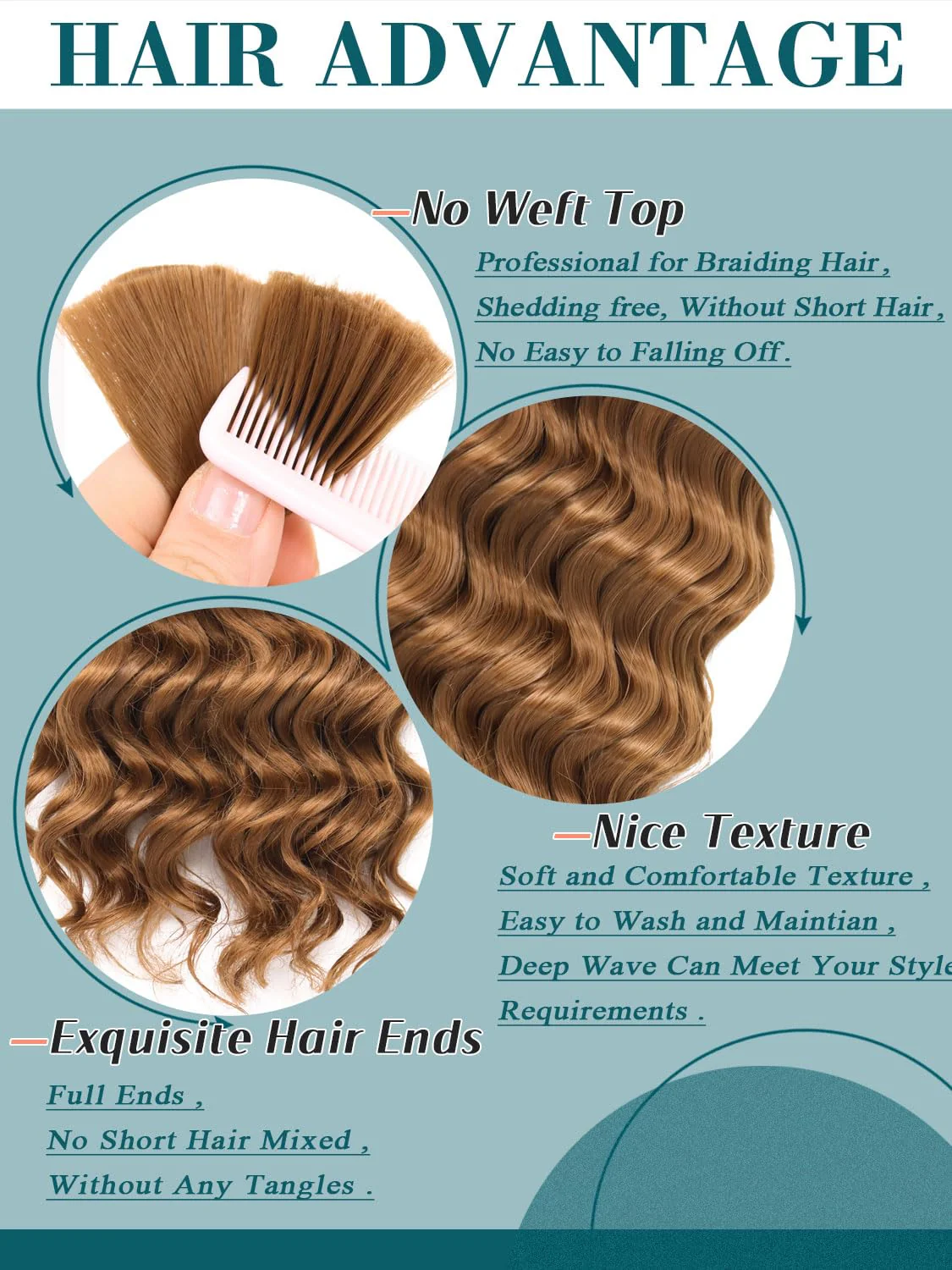 Bebe Deep Wave Bulk Hair 18 Inch Yonce Brown - Image 3