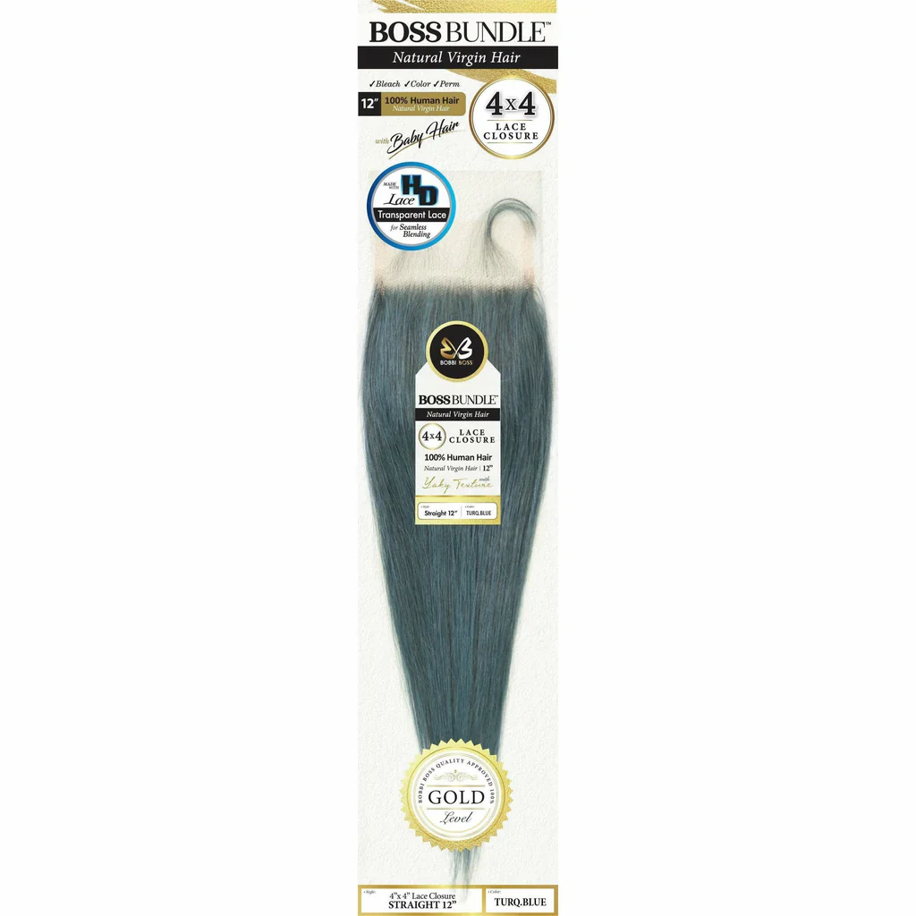 Boss Bundle Virgin Human Hair Straight 4X4 Closure - 12" - Image 7