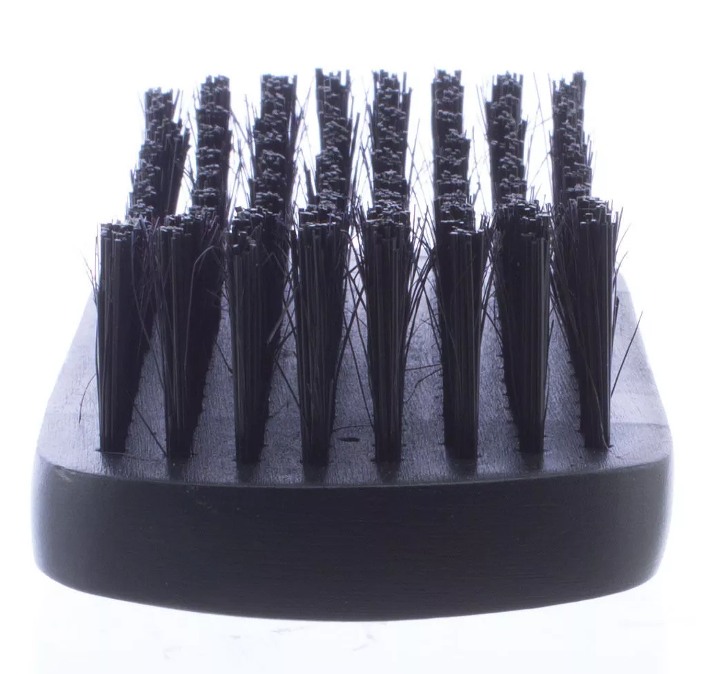 Brittny Curved Military Boar Bristle Brush – Black Wooden Handle - Image 2