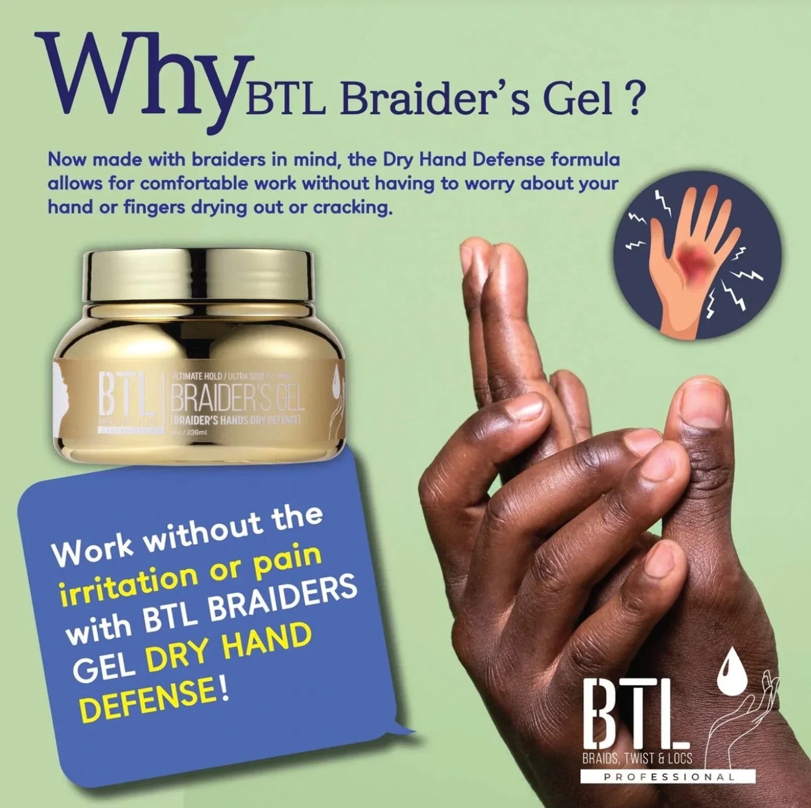 BTL Braid, Twist & Loc Gel Bold Ultimate Hold 16 oz - Image 2