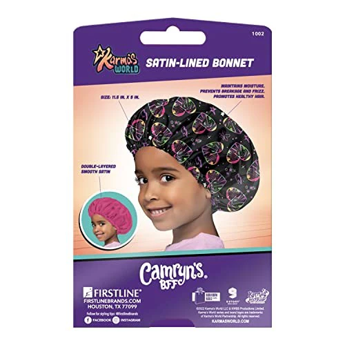 CAMRYN'S BFF KARMA'S WORLD WHITE HEARTS SATIN BONNET - Image 2