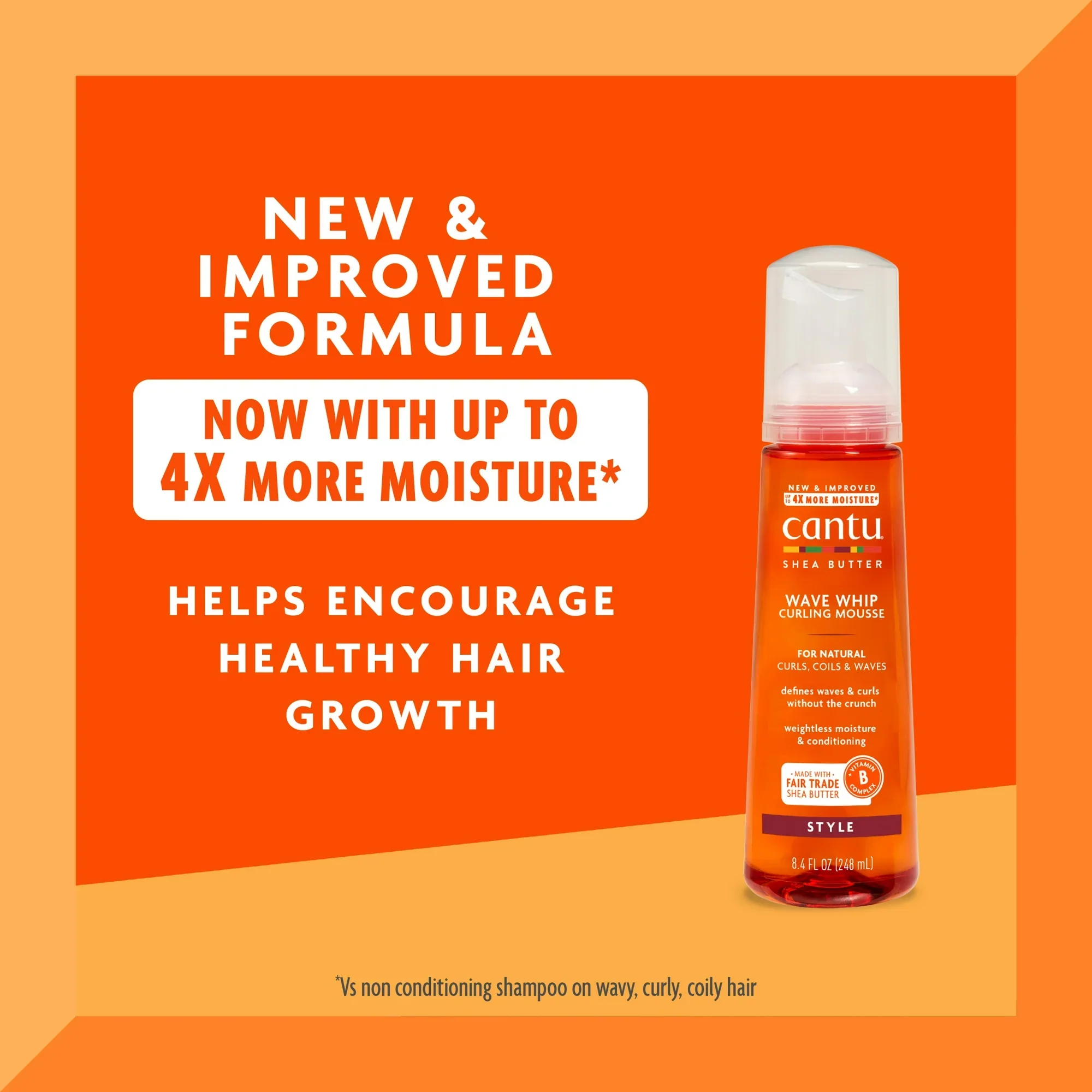 Cantu Nat Wave Whip Curling Mousse 8.4Oz - Image 3