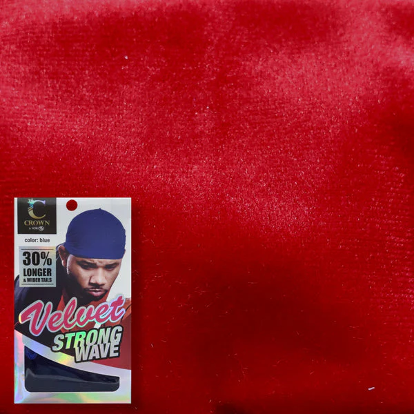 Crown Red Strong Wave Velvet Durag - Image 2