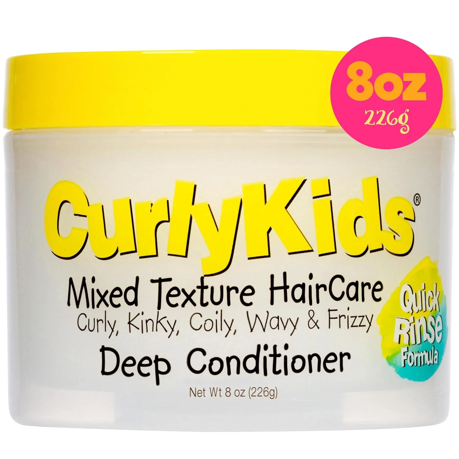 CurlyKids Hair Detangler Conditioner for Kids Kinky, Wavy & Curly Hair 8 oz