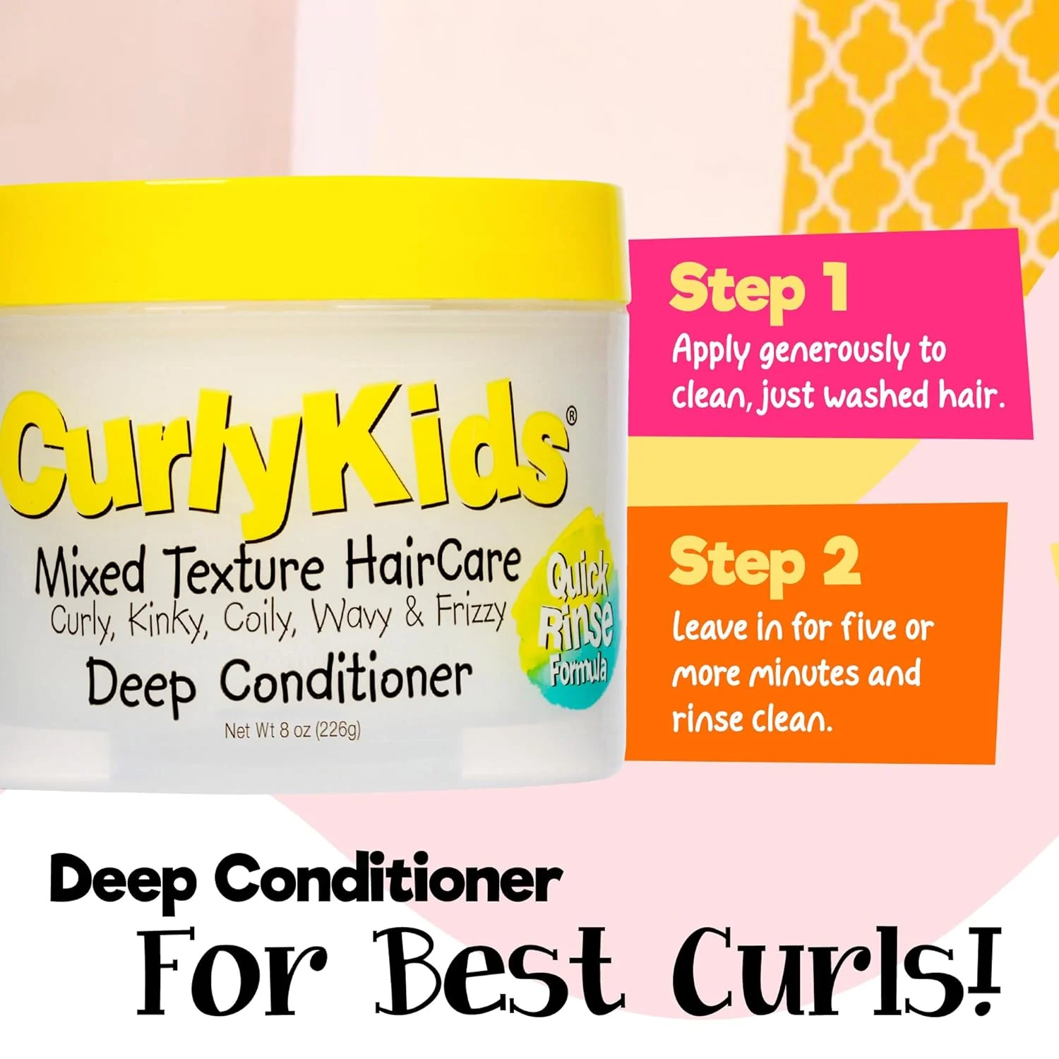 CurlyKids Hair Detangler Conditioner for Kids Kinky, Wavy & Curly Hair 8 oz - Image 3