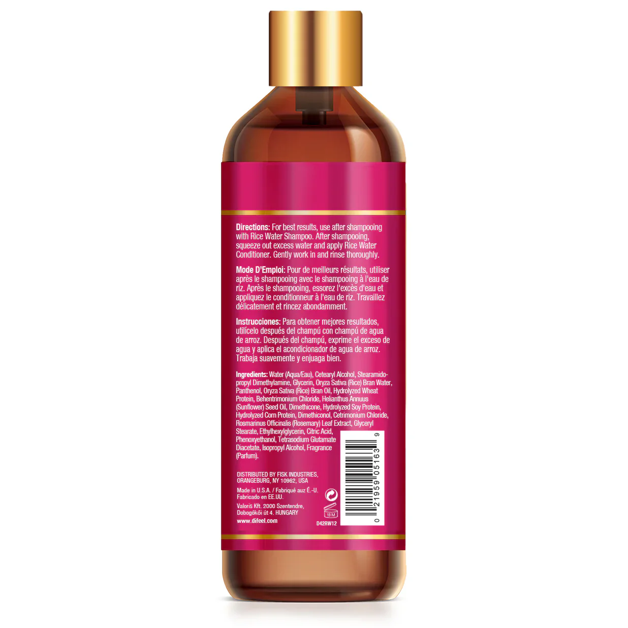 Difeel Rice Water Conditioner 12 oz - Image 2