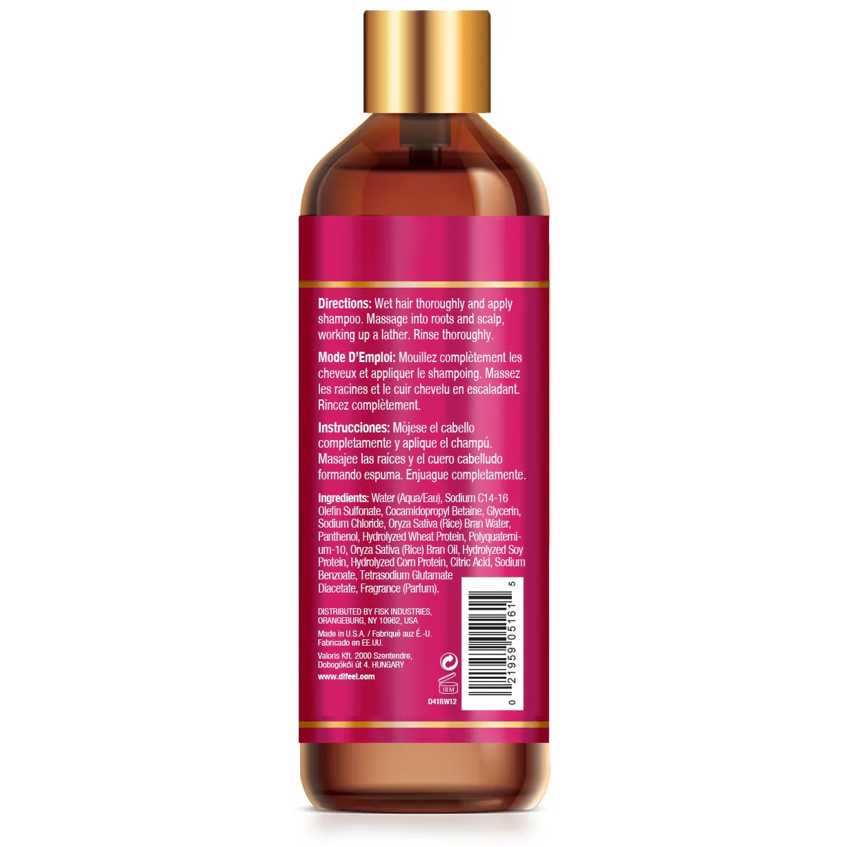 Difeel Rice Water Shampoo 12 oz - Image 3