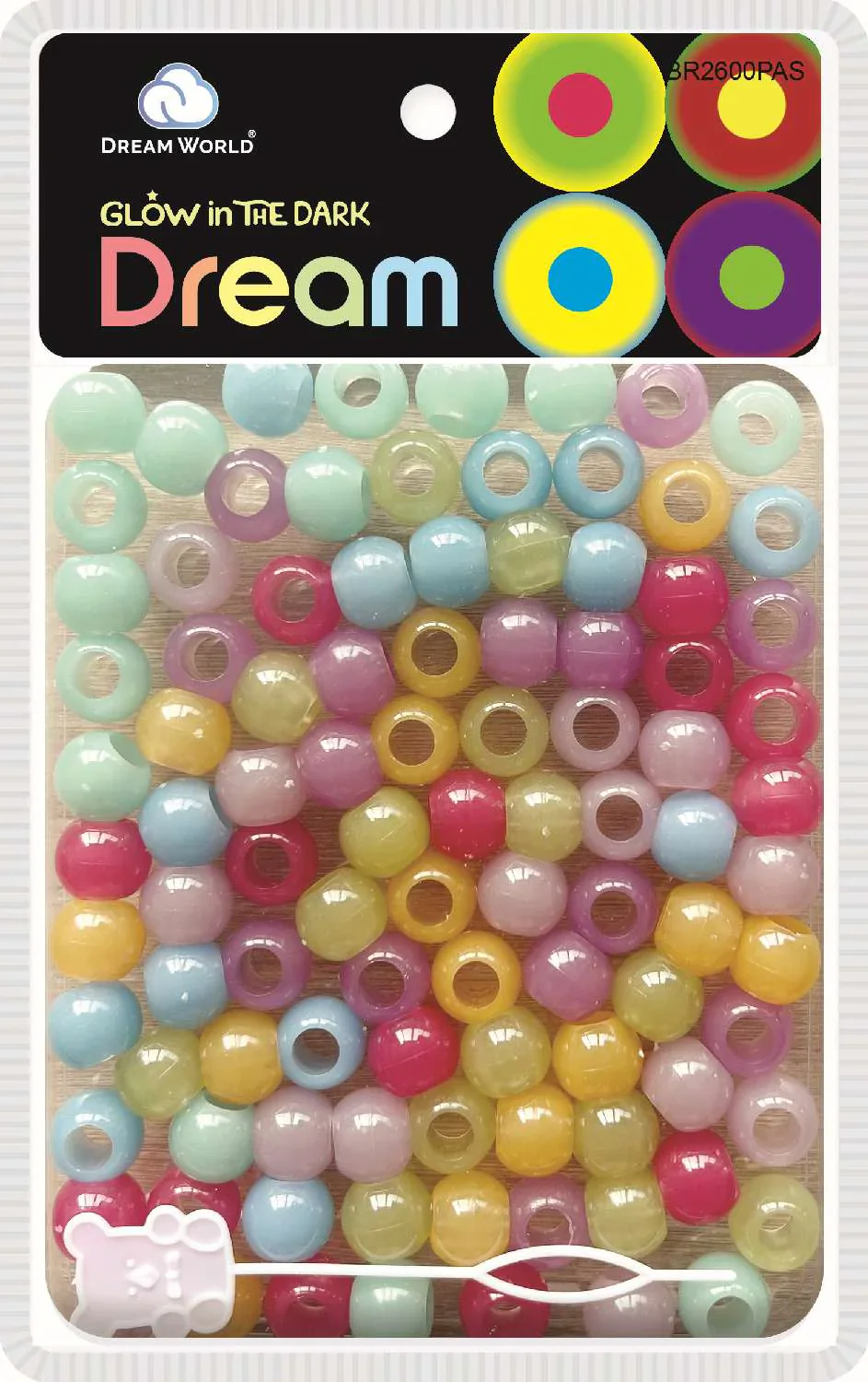 Dream World Hair Beads Luminous Pastel Assorted (BR2800A) - Image 2