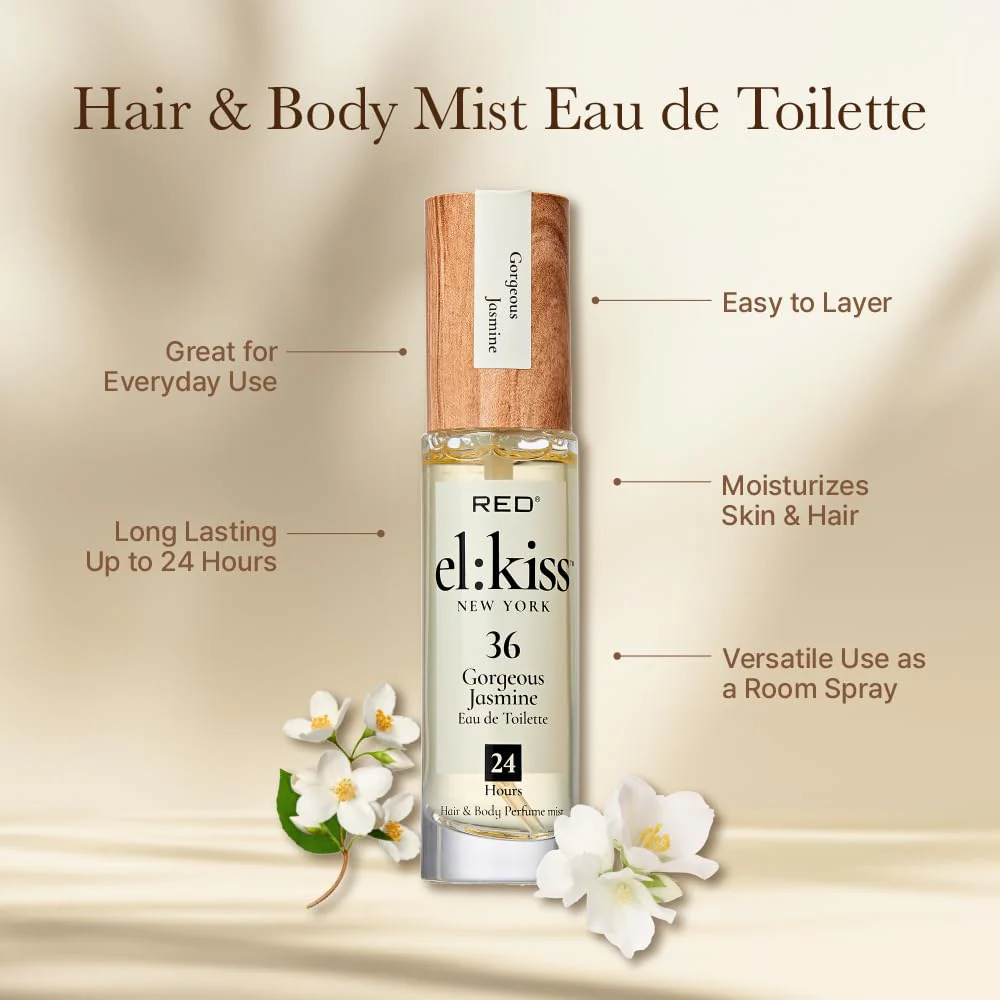 Red EL KISS Hair Perfume & Body Mist Long-Lasting Fragrance 1.01 fl oz - Image 18