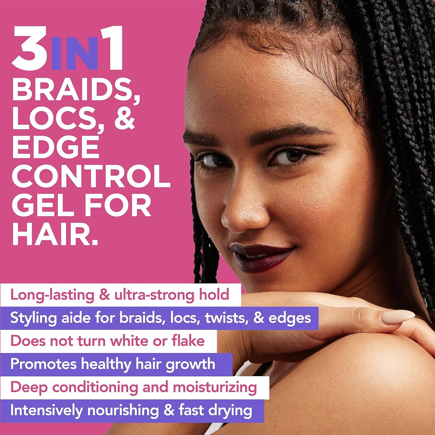Esha Slick N Slay 3-in-1 Braiding Gel Ultra Extreme Hold 8 oz - Image 2