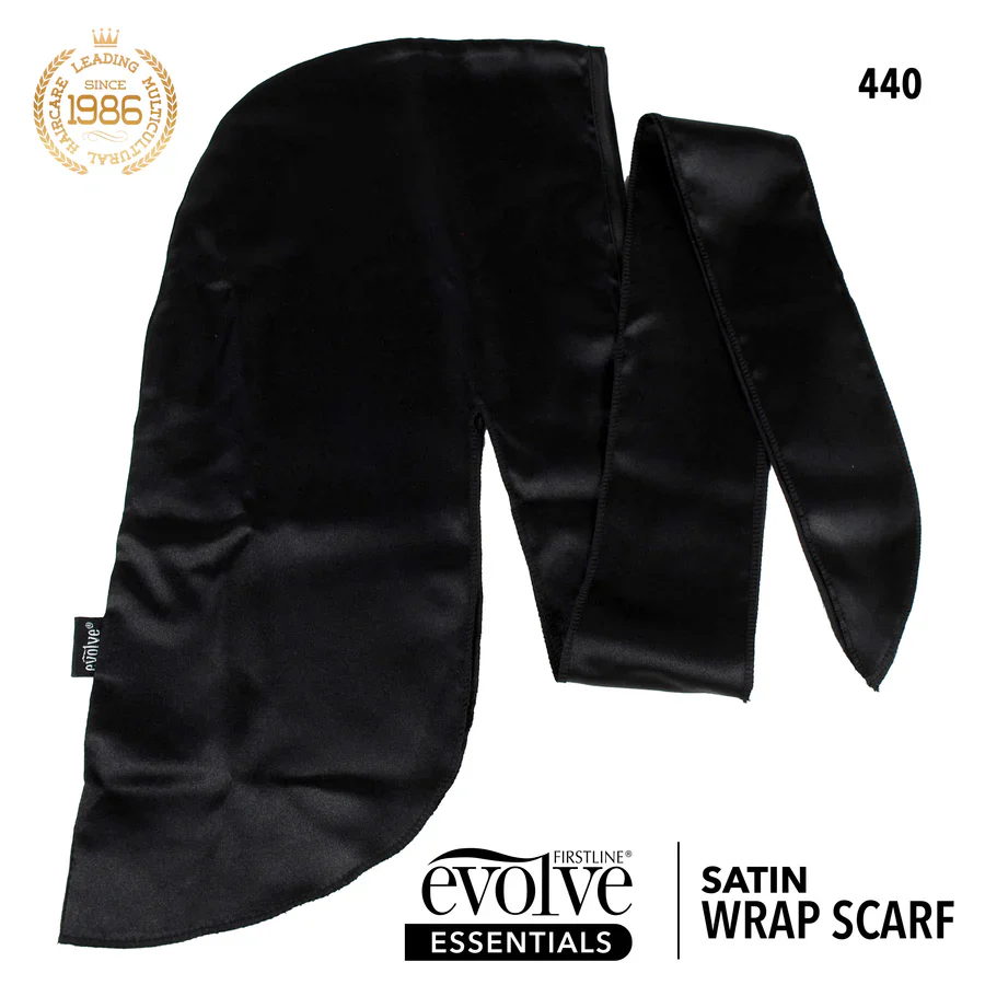 Evolve Satin Wrap Scarf Black (440) - Image 2