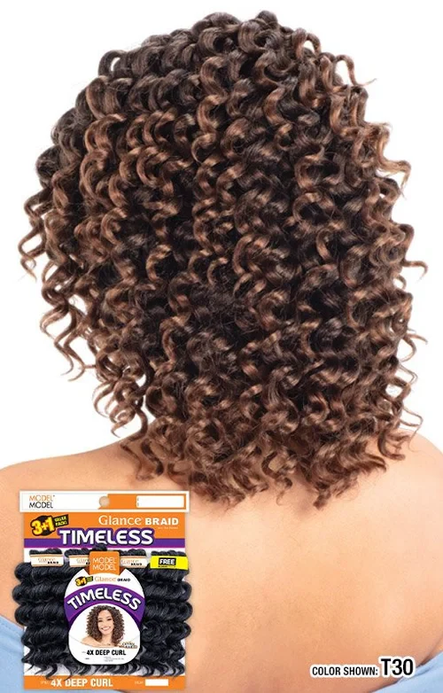GB 4X Deep Curl Timeless Premium Crochet Braiding Hair, Natural Texture - Image 2