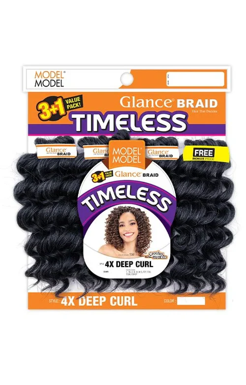 GB 4X Deep Curl Timeless Premium Crochet Braiding Hair, Natural Texture - Image 3