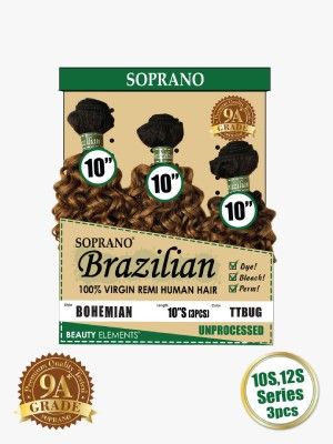 HH BRAZILIAN REMI BUNDLE DEEP 10" 3PC NATURAL Human Hair Extensions - Image 3