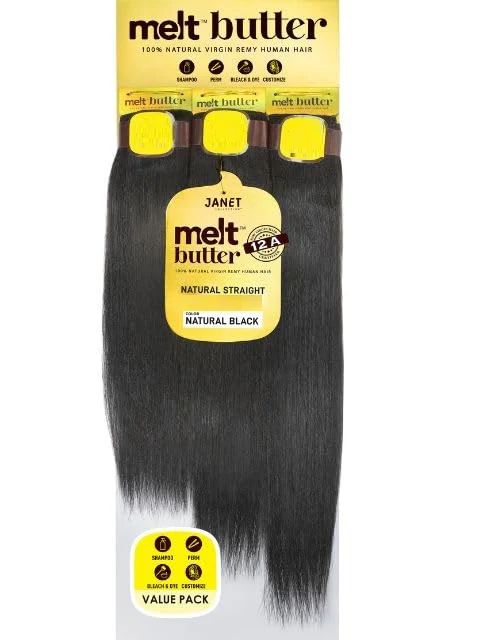 Janet Collection Melt Butter Human Hair – Natural Straight - Image 4