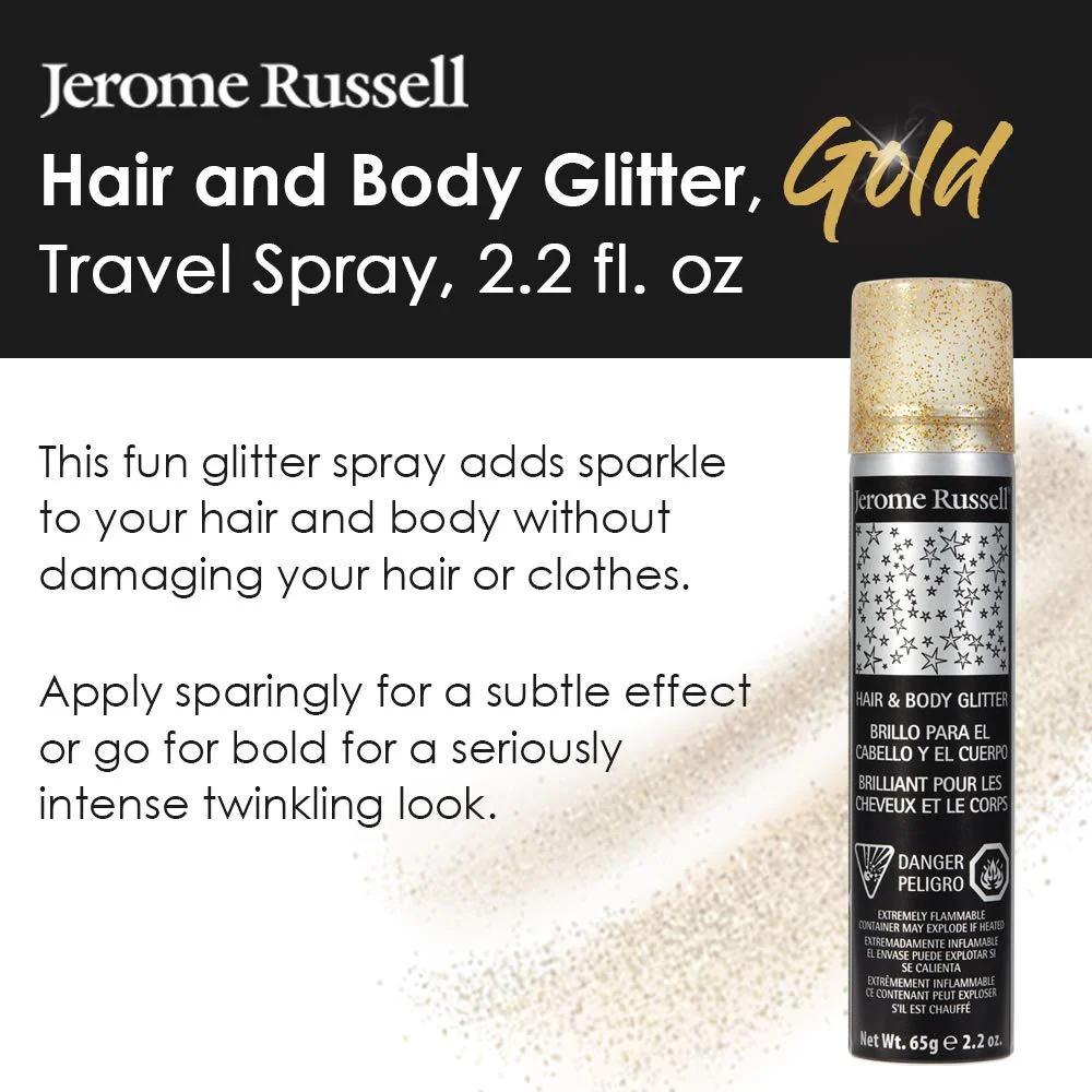 Jerome Russell Hair and Body Gold Glitter Spray 2.2Oz - Image 4