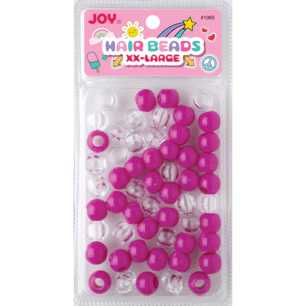 Joy Jewelry Neon Pink Round Plastic Hair Beads - Image 4