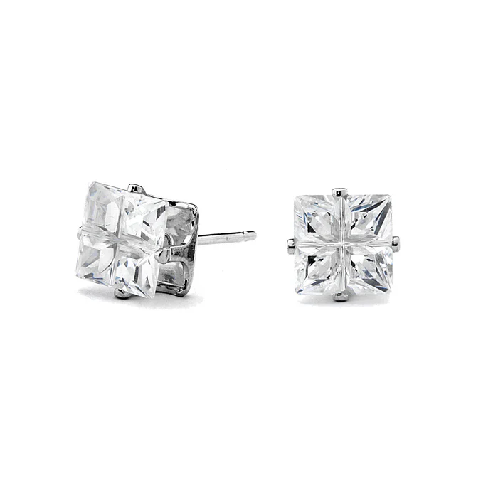 Joy Jewelry Sterling Silver Small Star Cubic Zirconia Stud Earrings (Z01) - Image 9