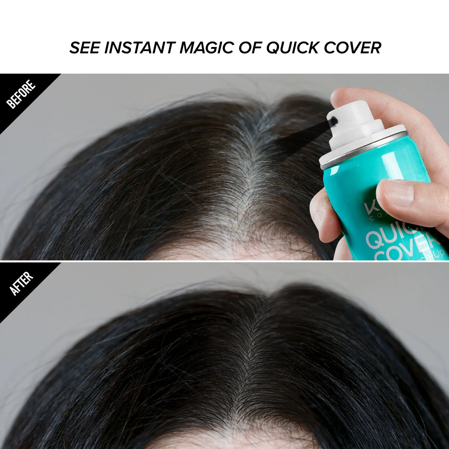 RED BY KISS Dark Brown Quick Cover Root Touch up Thickening Fiber Spray 3.38Oz - Image 2