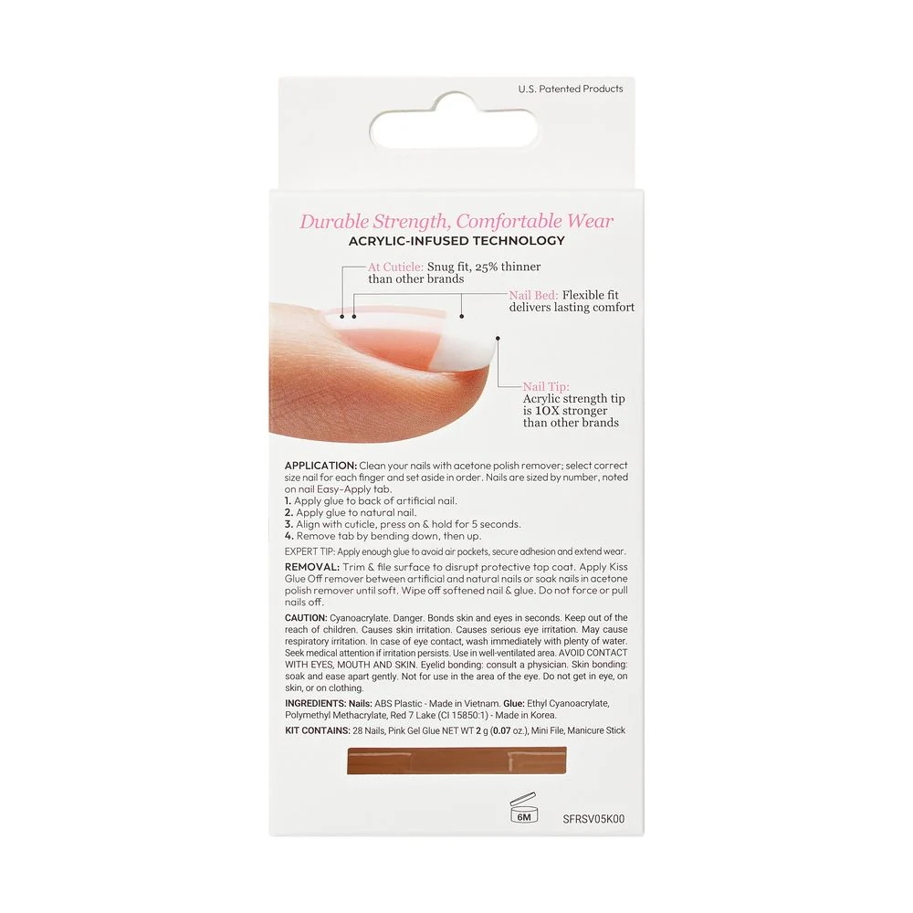 KISS Salon Acrylic French Nails Classic Long Lasting French Tip Manicure KSA11 - Image 3