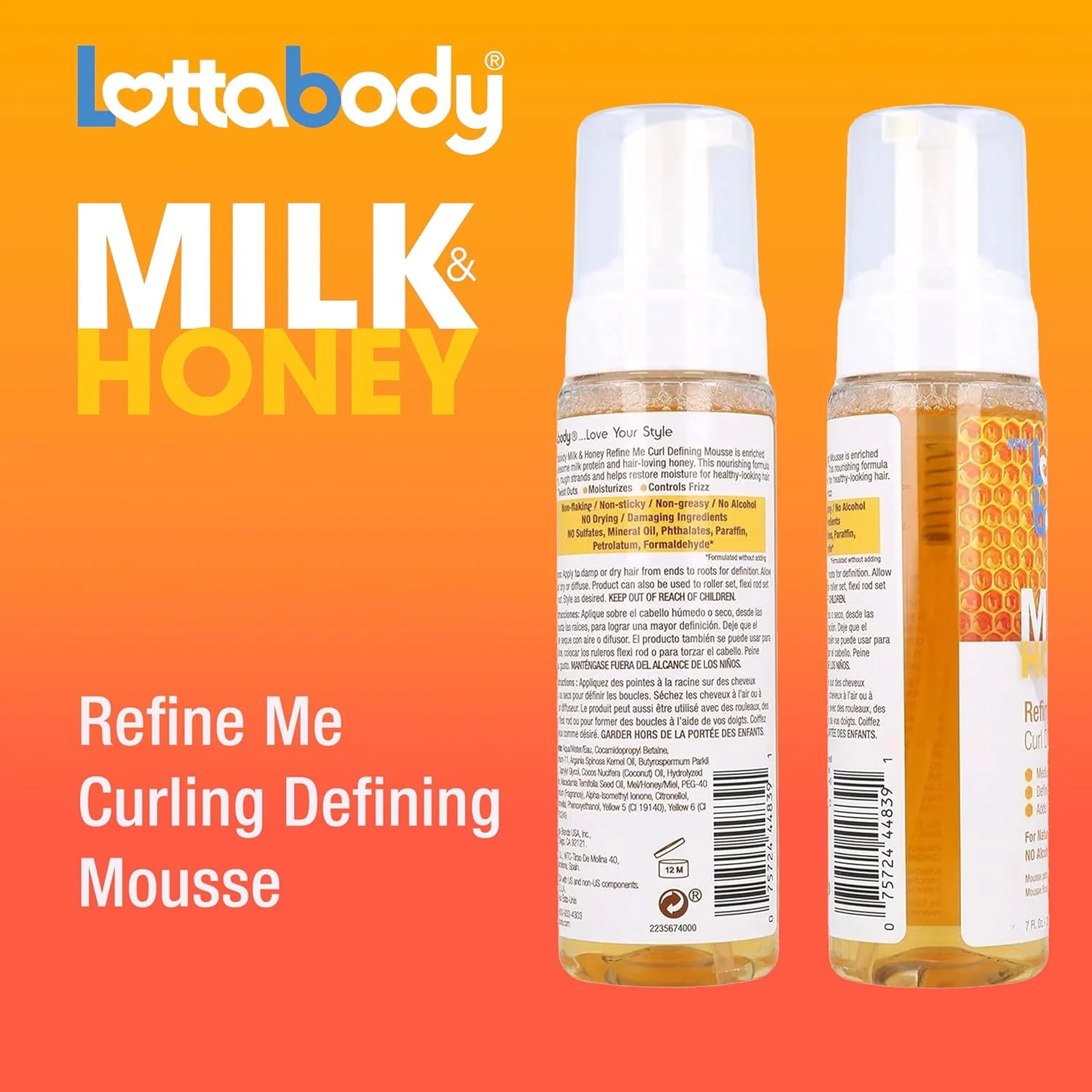 L/Body Milk & Honey Refine Me Curl Mousse 7 oz Soft Defined Curls - Image 4
