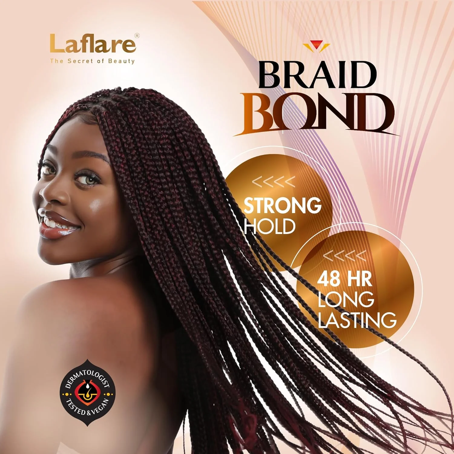 Laflare Peach Braid Bond Gel Extreme Hold 14.54 oz - Image 2
