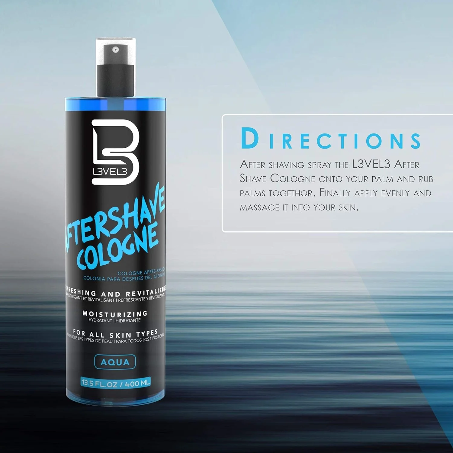 Level 3 AFTERSHAVE SPRAY AQUA 13.5OZ - Image 2
