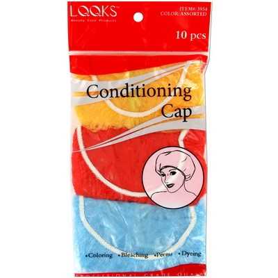 LQQKS Color Plastic Shower Caps 10 pc - Image 2