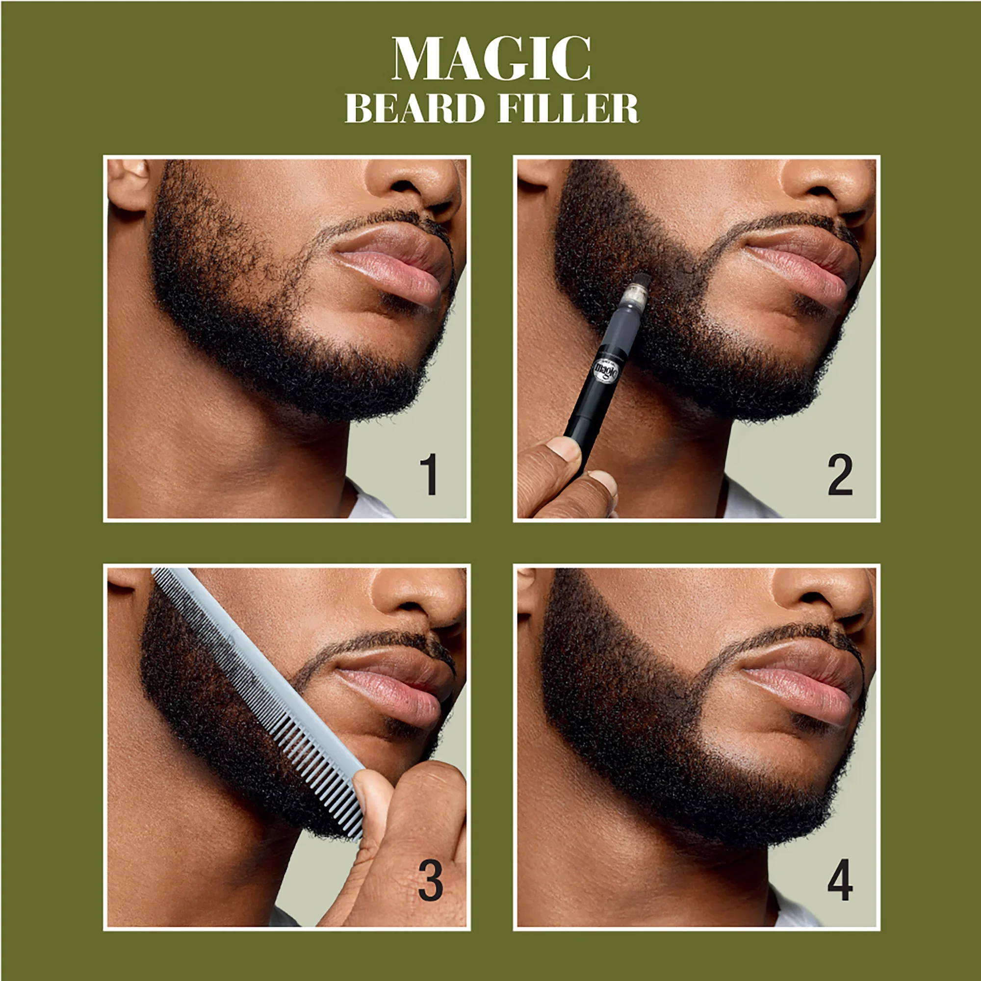 Marilyn Miglin Black Beard Filler & Hair Color Touch-Up Stick 0.5 oz - Image 3