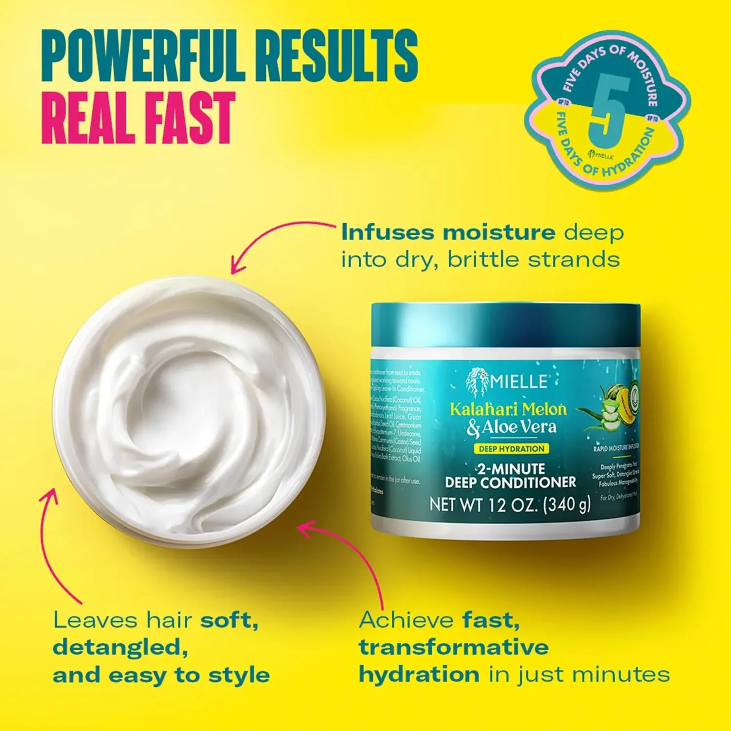 Mielle Rapid Moisture 2 Minute Deep Conditioner - Image 4