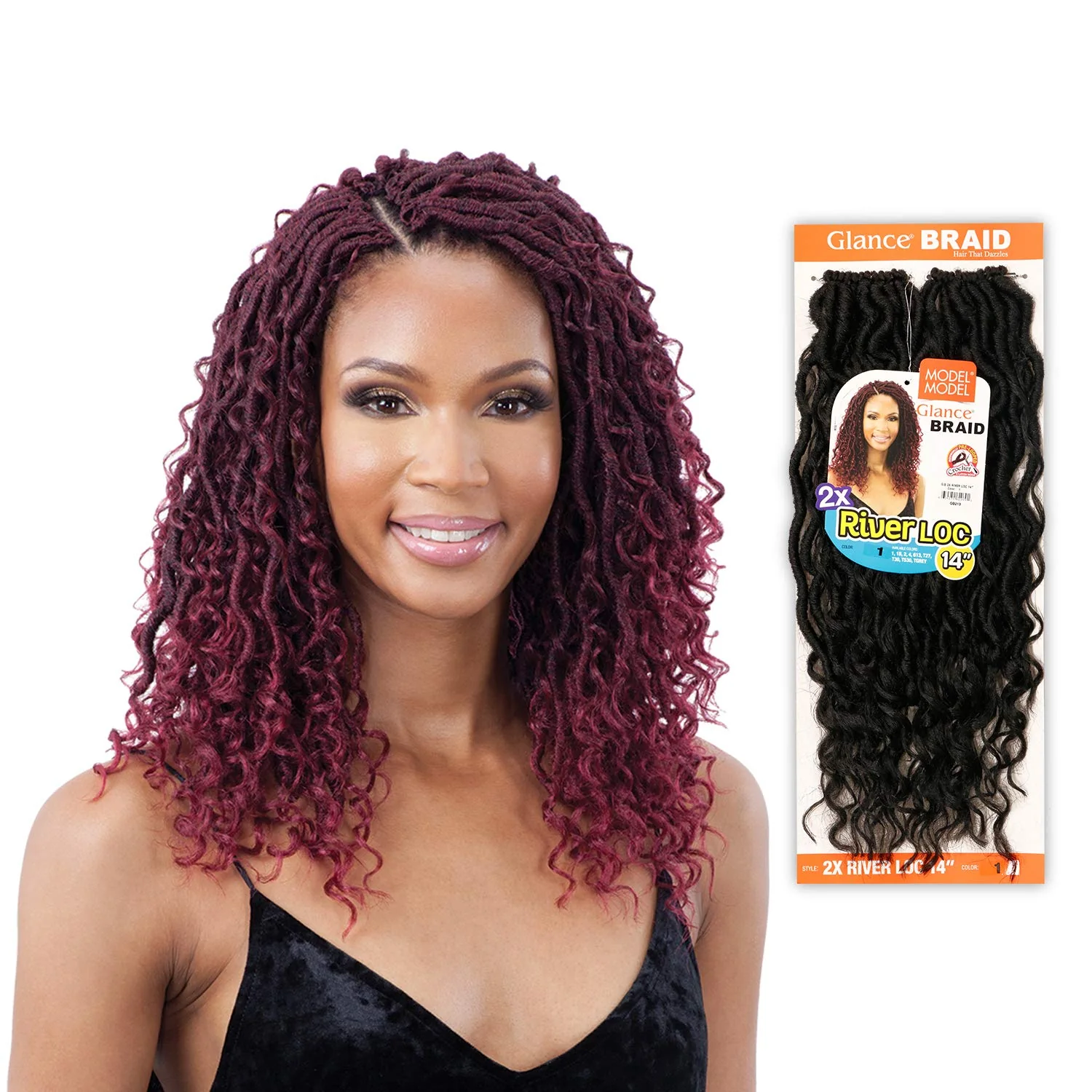 Model Model Crochet Braids Glance 2X River Loc 14" - Image 2