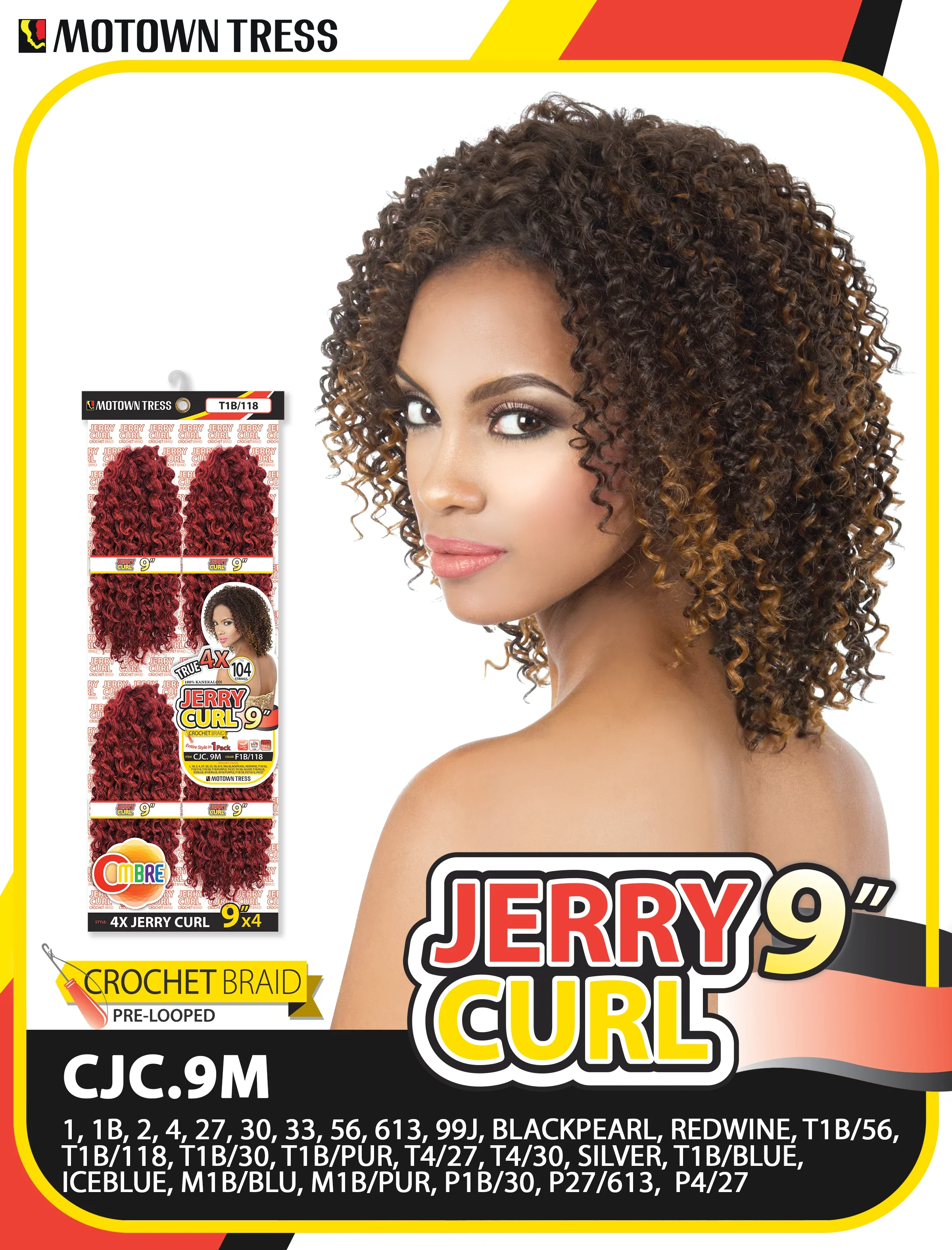 Motown Tress 4X Jerry Curl 9" - Image 2