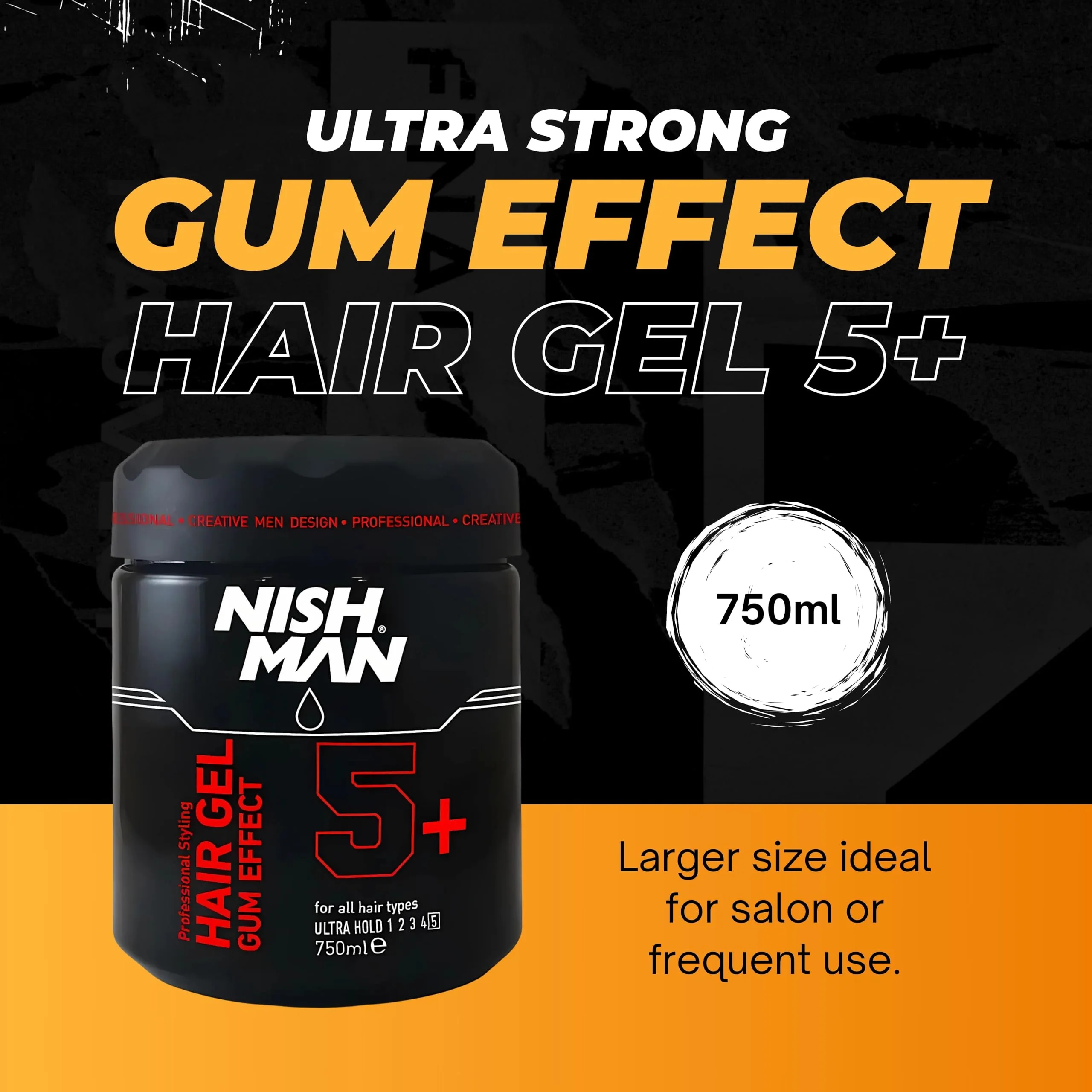 Nishman HAIR STYLING GEL GUM EFFECT 5+ ULTRA HOLD 750ml - Image 3