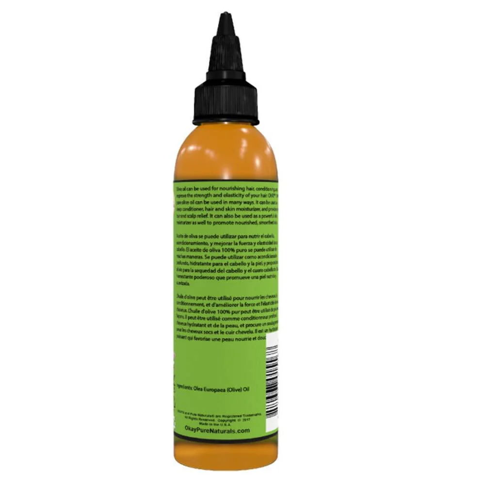 Okay 100% Pure Olive Oil 4oz – Hair & Skin Moisturizer Oil - Image 2
