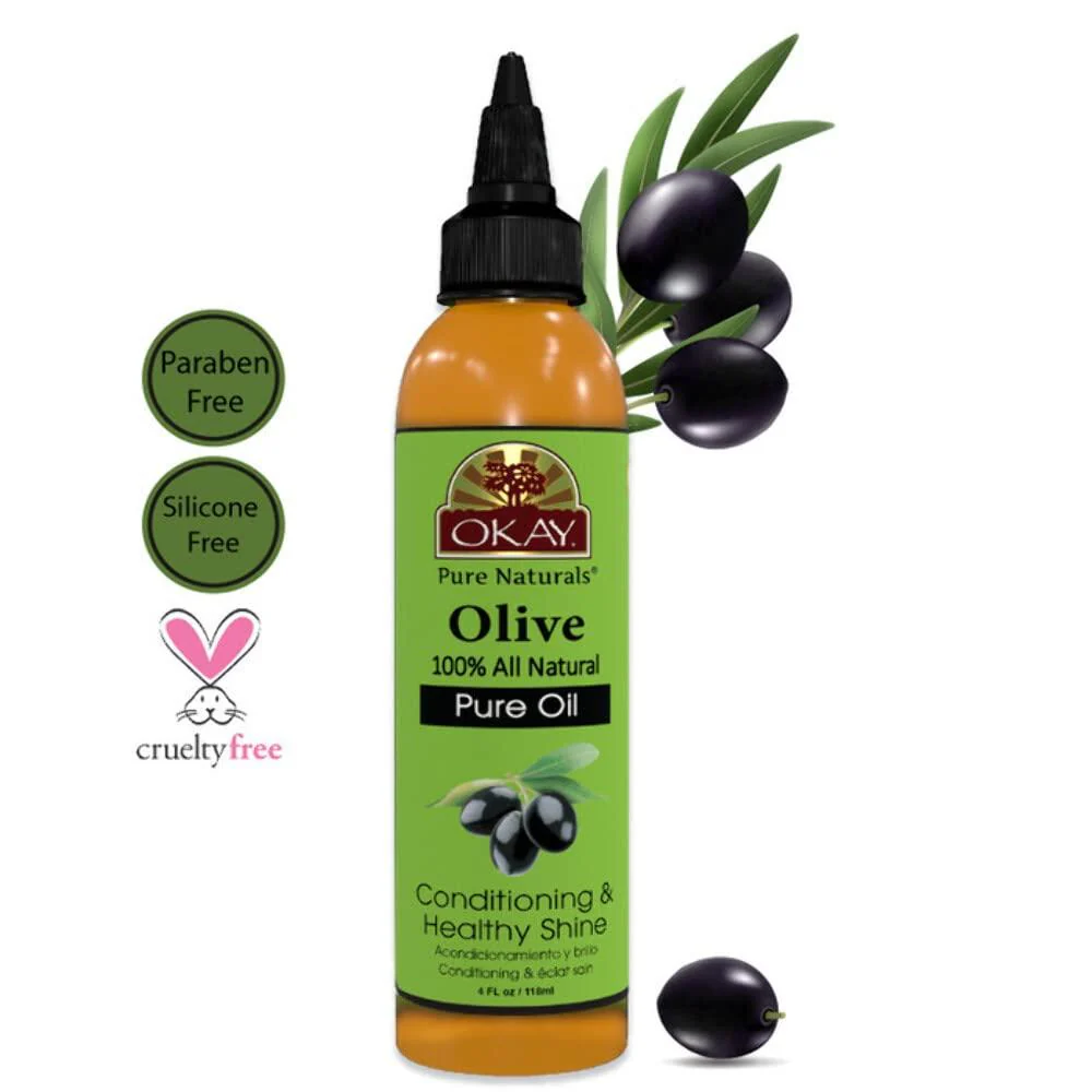 Okay 100% Pure Olive Oil 4oz – Hair & Skin Moisturizer Oil - Image 3