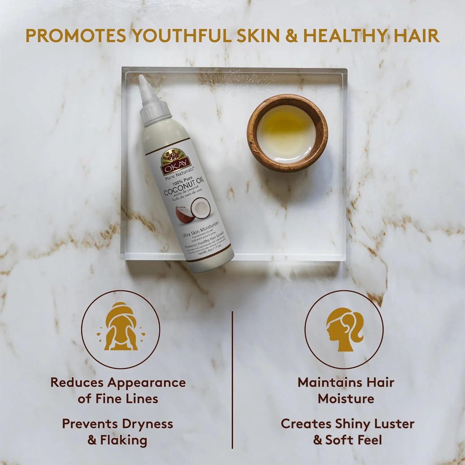 Okay Coconut Oil Deep Moisturizing 6oz Hair & Skin Care - Image 3