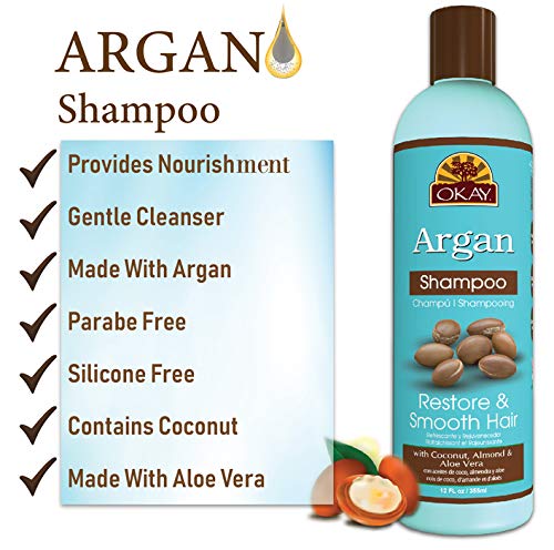 OKAY Argan Oil Shampoo 12oz Hydrating, - Image 3