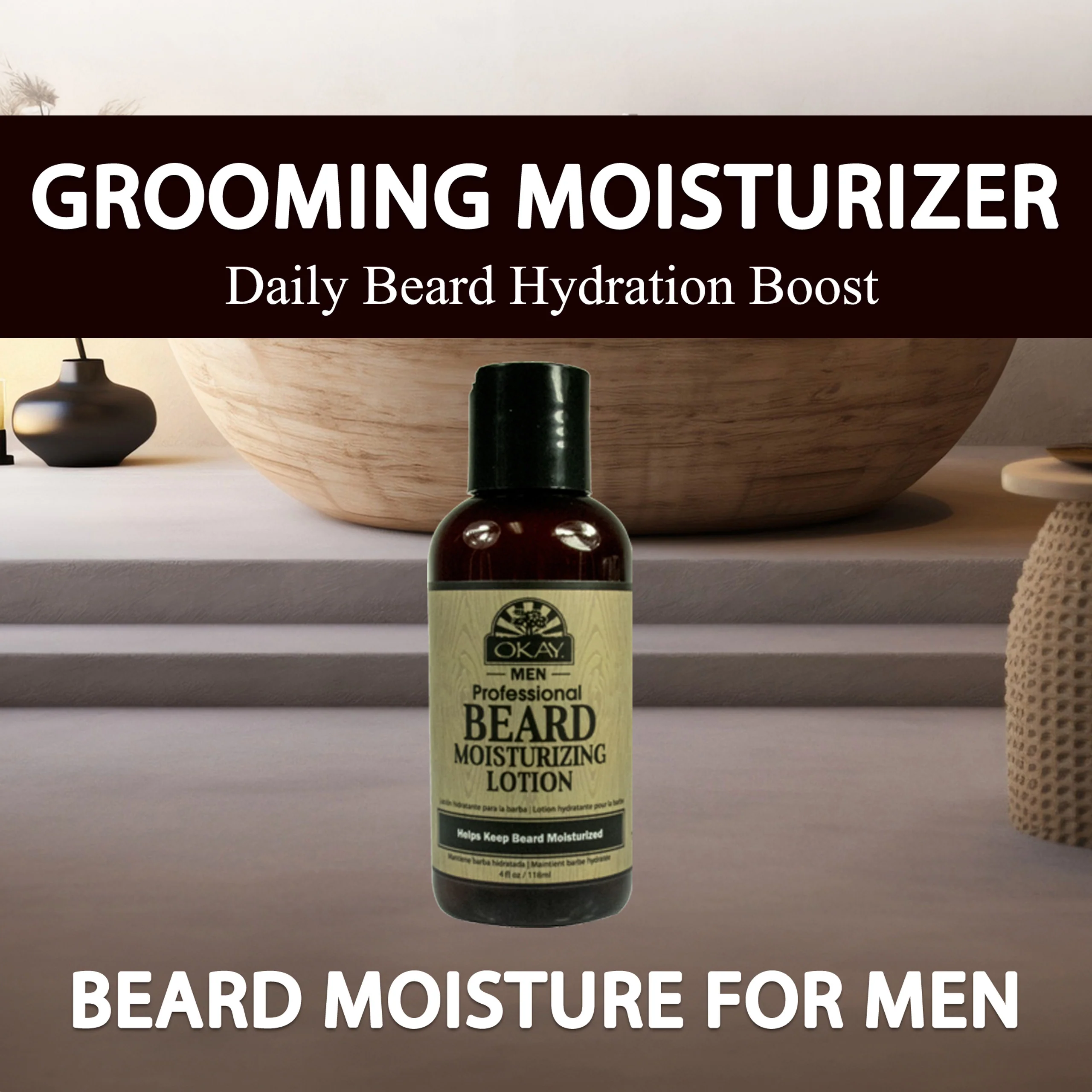 Okay Beard Moisturizing Lotion 4oz Hydrating & Softening Grooming Care for Men - Image 5