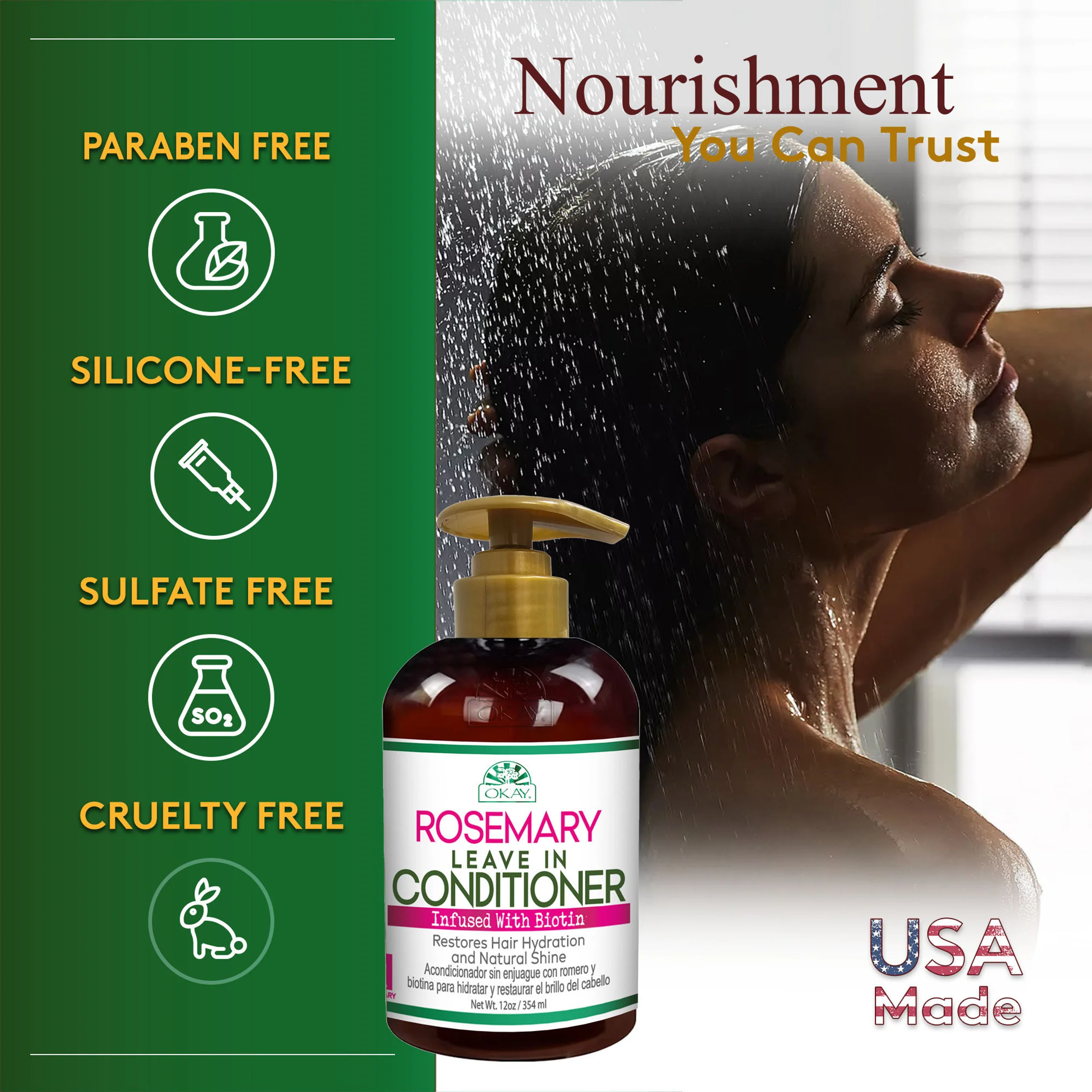 OKAY Rosemary with Biotin Conditioner 12oz - Image 2