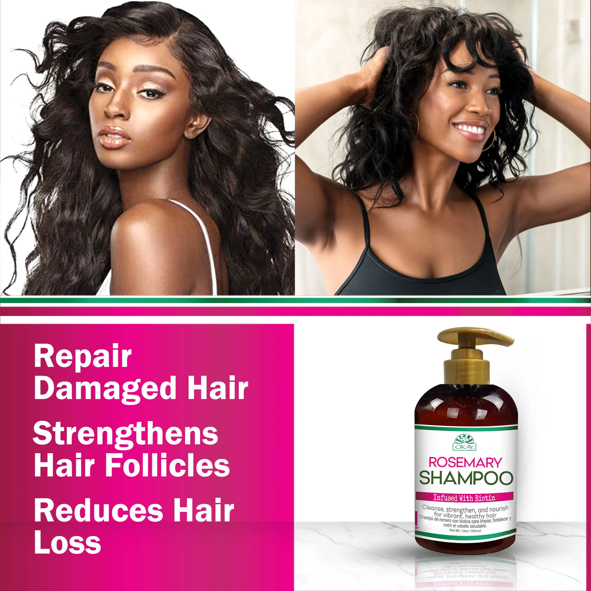 OKAY Rosemary with Biotin Shampoo 12oz - Image 4