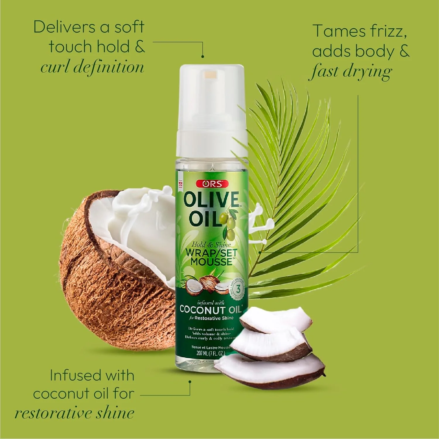 ORS Olive Oil Hold & Shine Wrap Set Mousse - 7 oz - Image 3