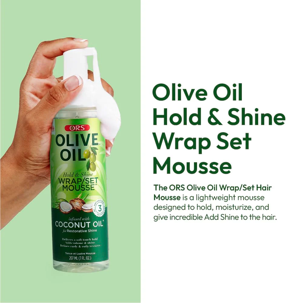 ORS Olive Oil Hold & Shine Wrap Set Mousse - 7 oz - Image 5